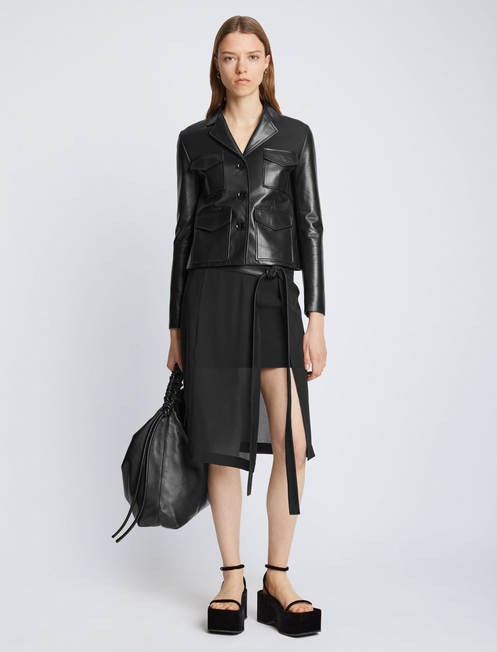 Glossy Leather Jacket - 3