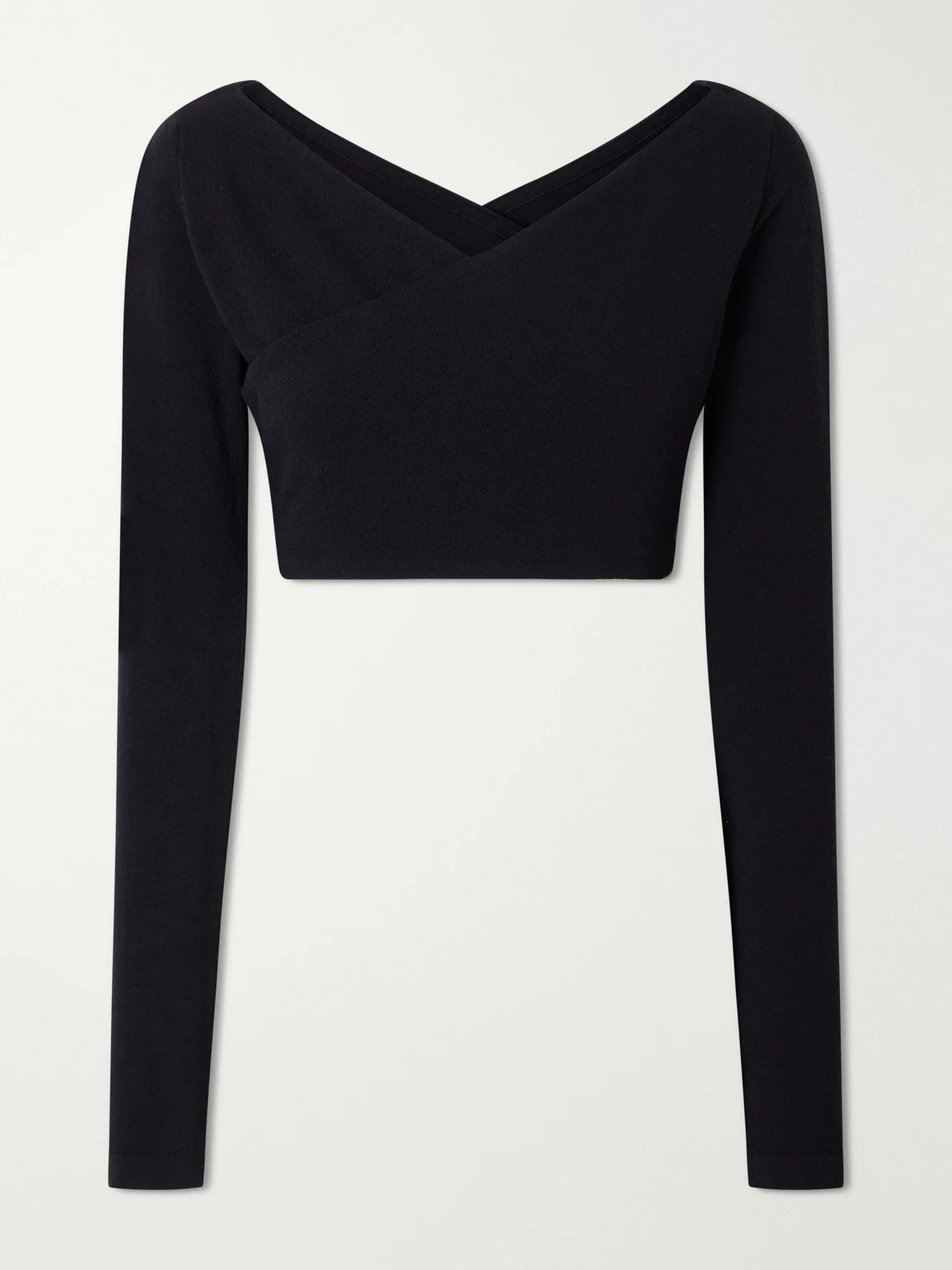 Cotton-blend Stretch-crepe Cropped Top - 1