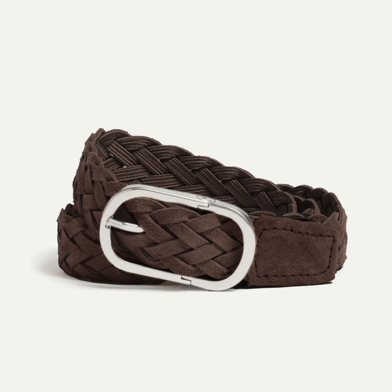 CLIQUET BELT / BRAIDED LEATHER  -  HONEY SUEDE 3