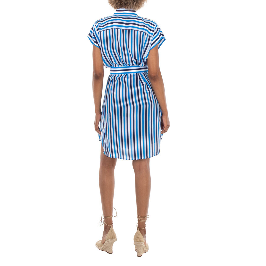 Burberry Short Sleeve Striped Pattern Silk Dress - 3