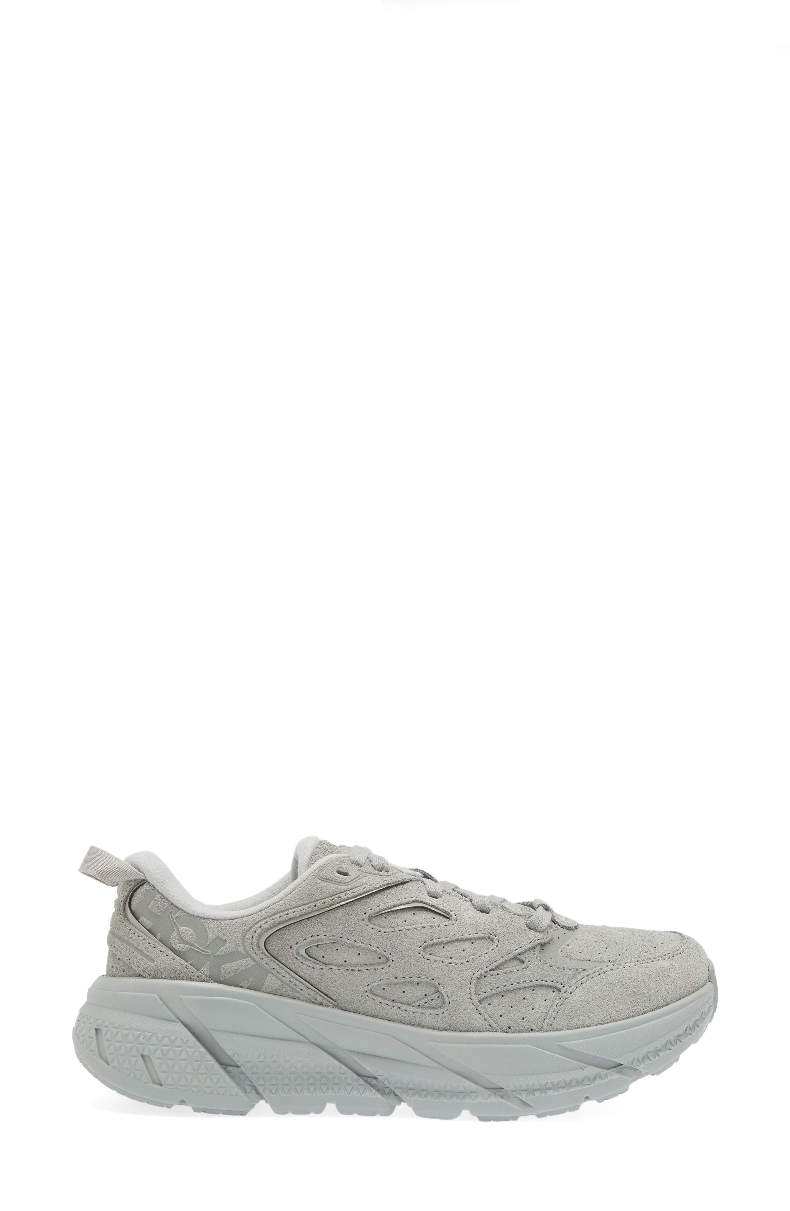 HOKA Gender Inclusive Clifton L Suede Sneaker in Limestone /Limestone at Nordstrom - 3