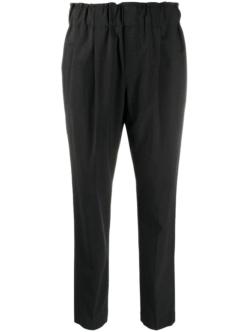 cropped elasticated-waist trousers - 1