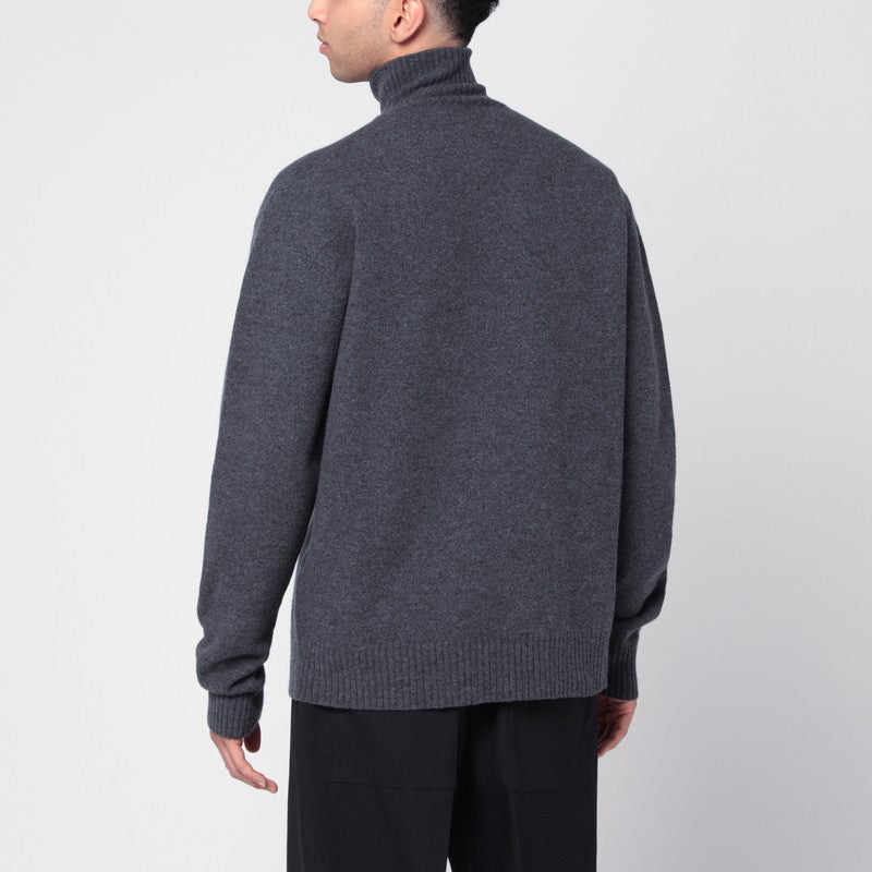 Jil Sander Grey Wool Turtleneck Sweater Men - 2