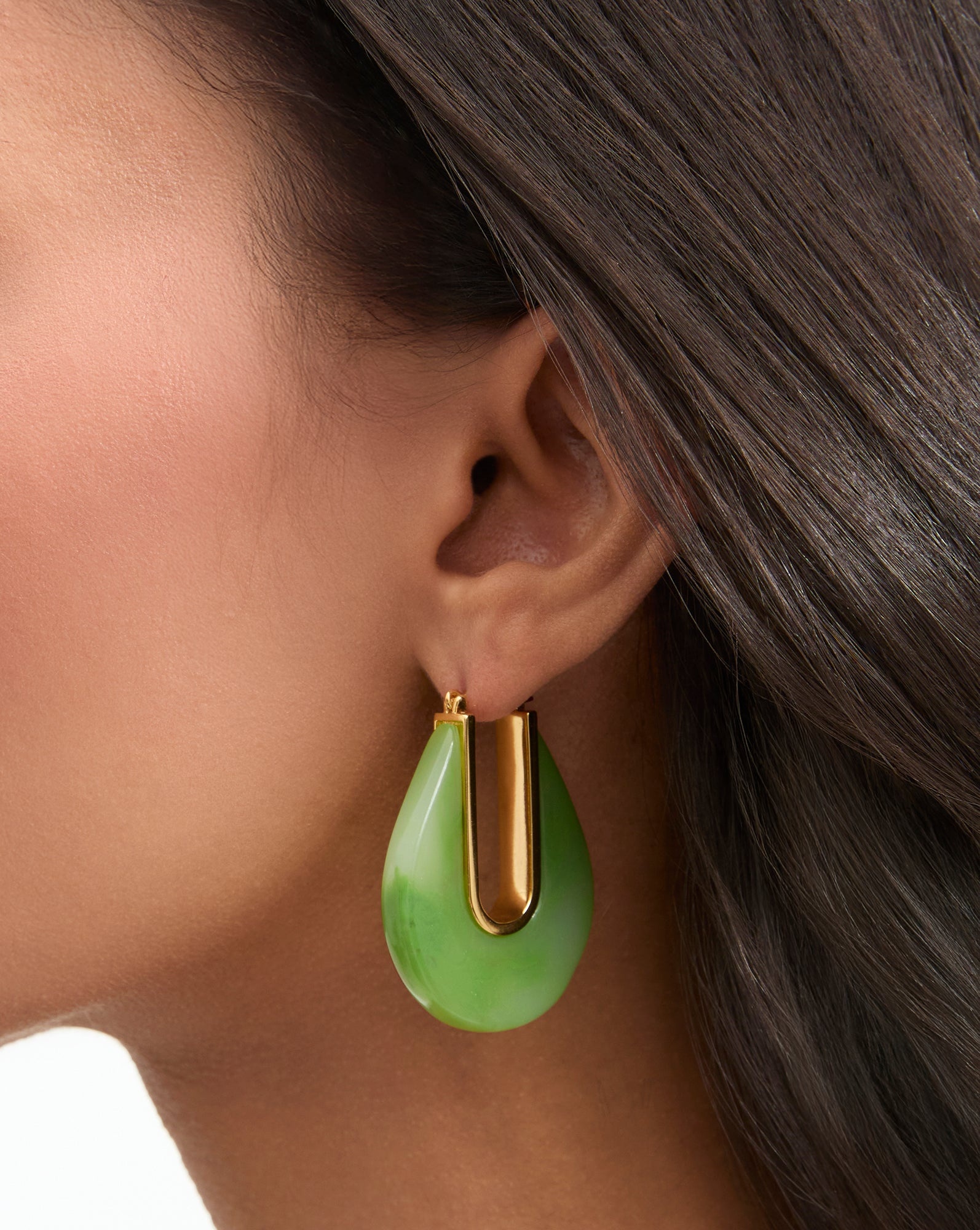 RESIN DROP HOOP EARRING - 2