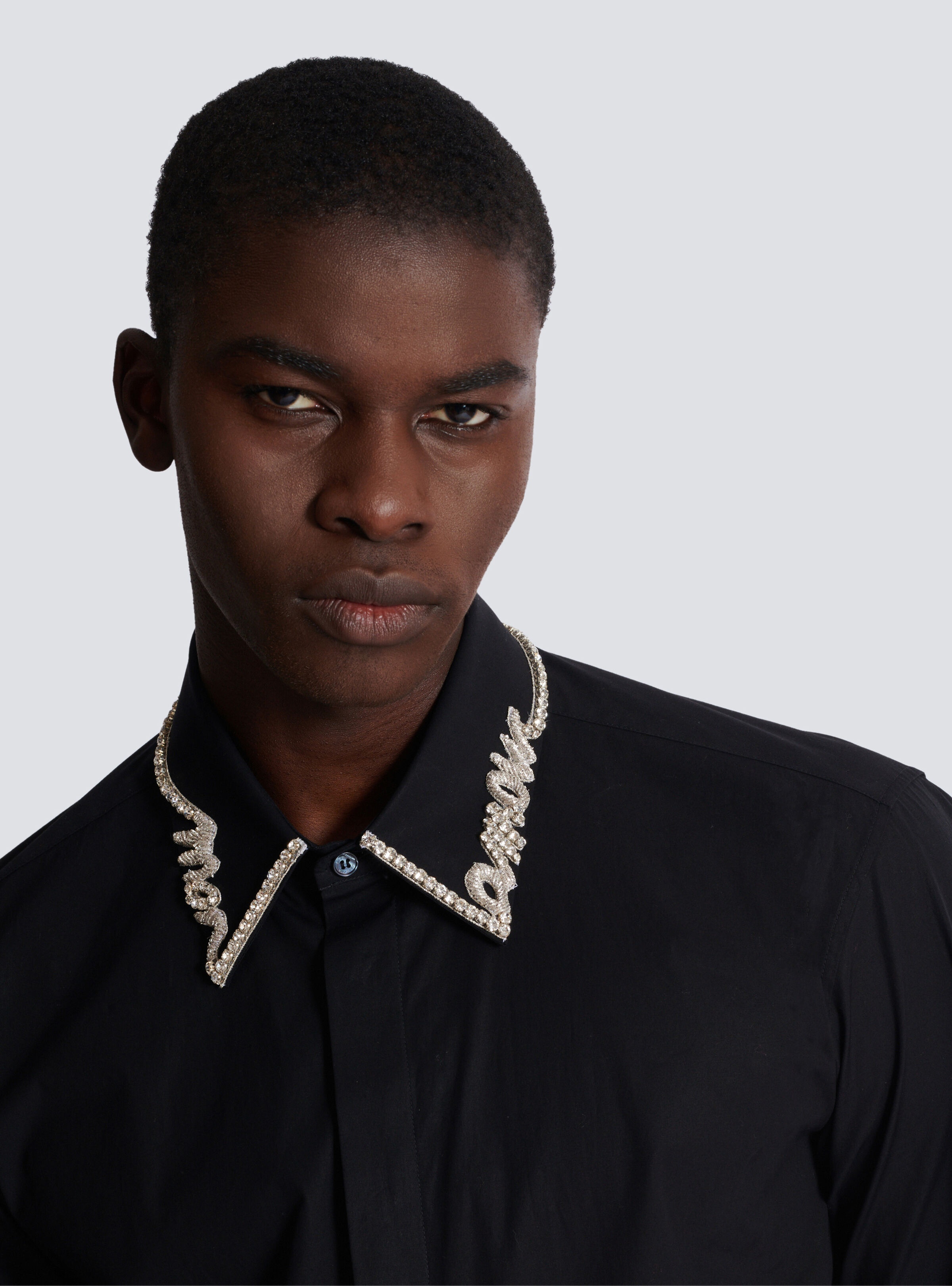 Poplin shirt with embroidered "Love Letter" collar - 7