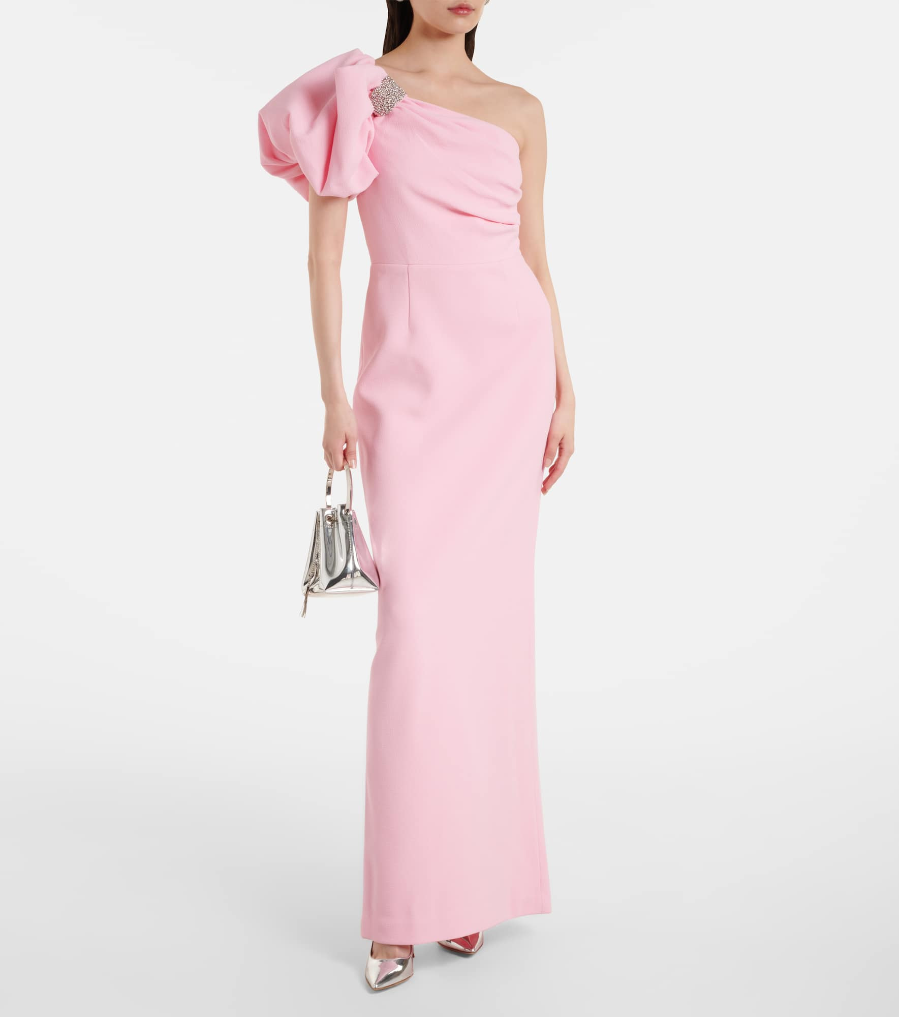 Isabella asymmetric crêpe gown - 2