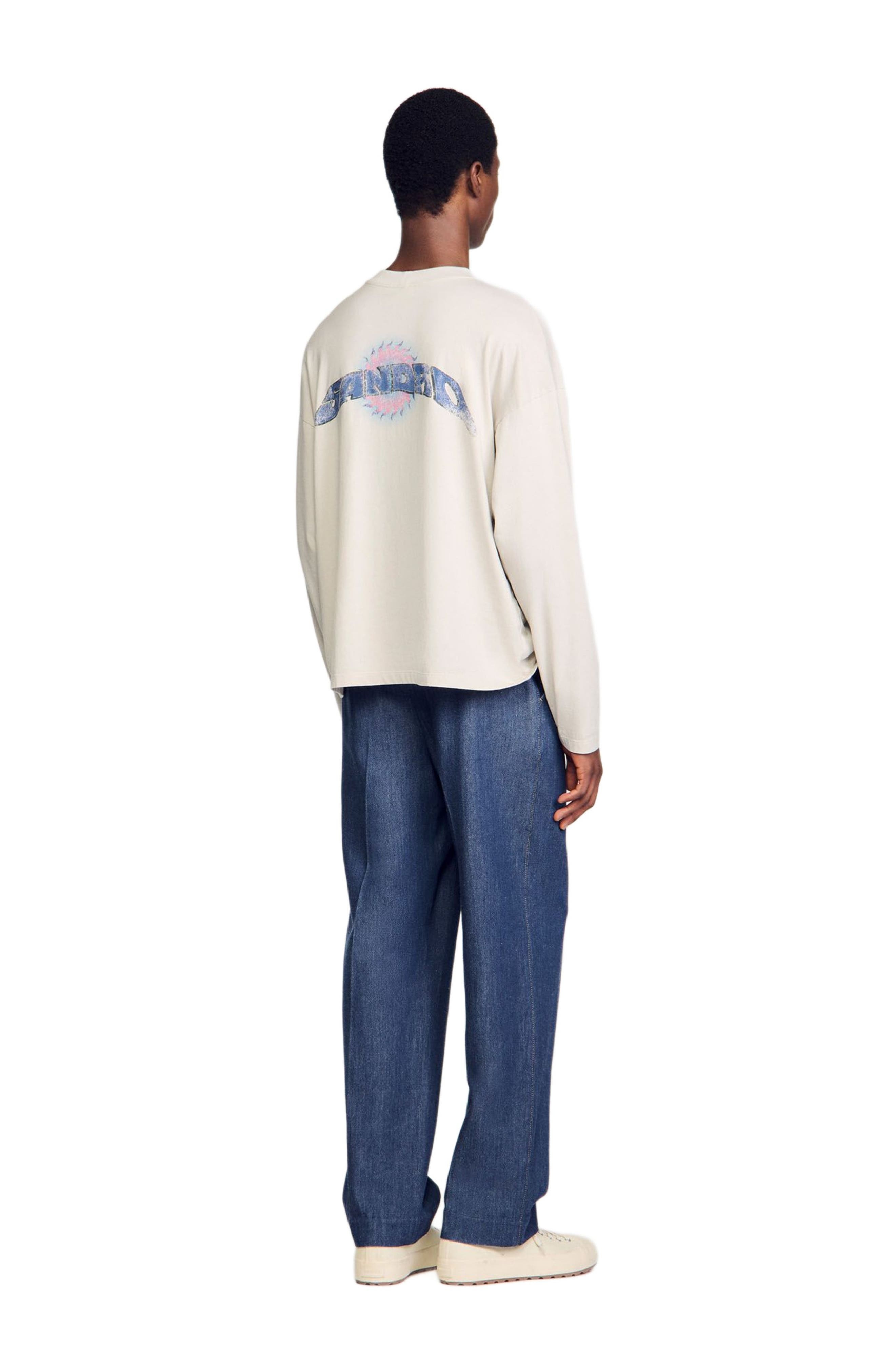 SANDRO Sun motif T-shirt in Vintage White at Nordstrom - 2