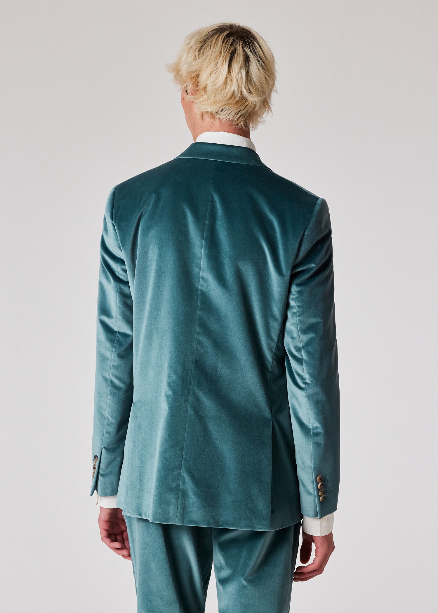 Teal Blue Velvet Suit - 9