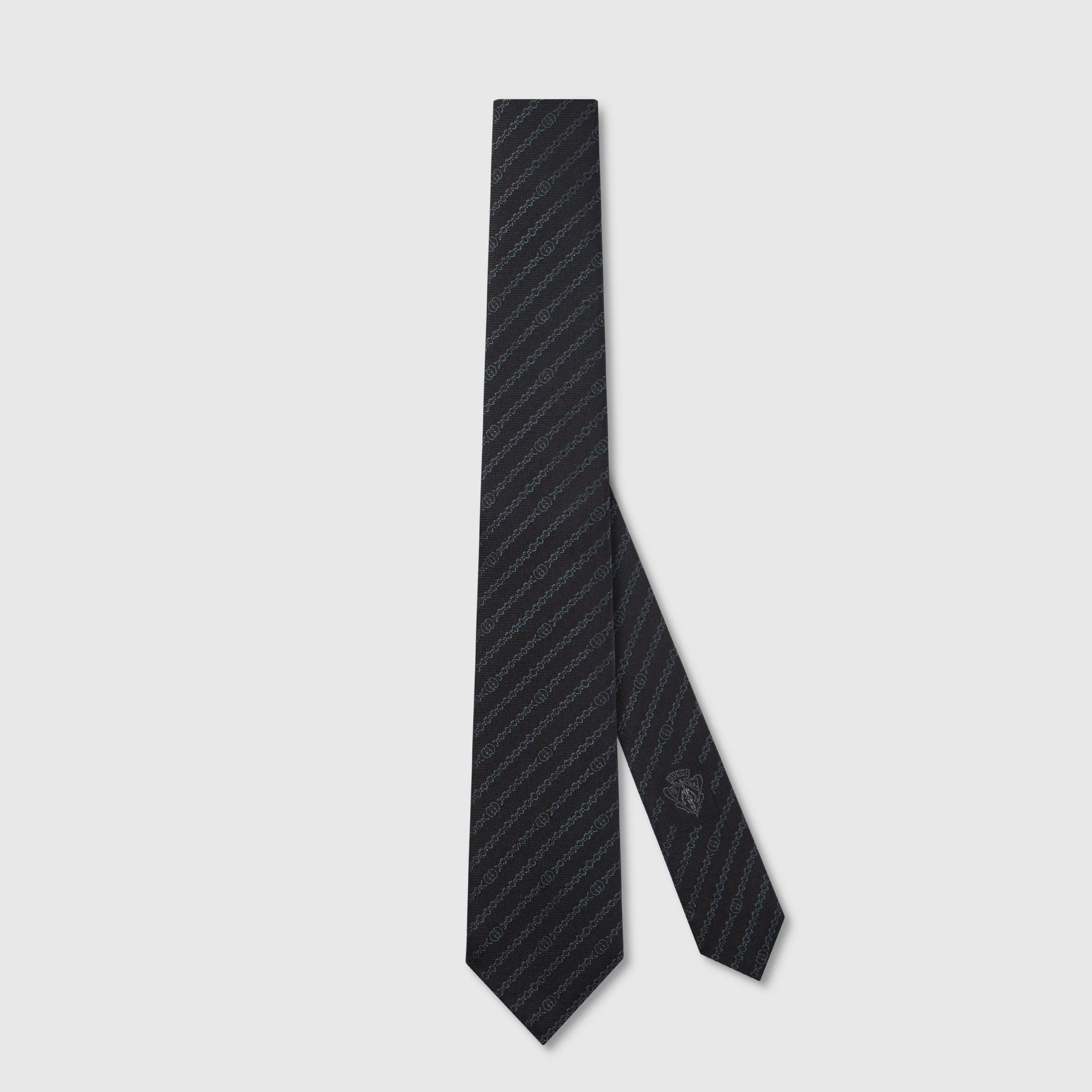 Interlocking G chain silk tie - 1