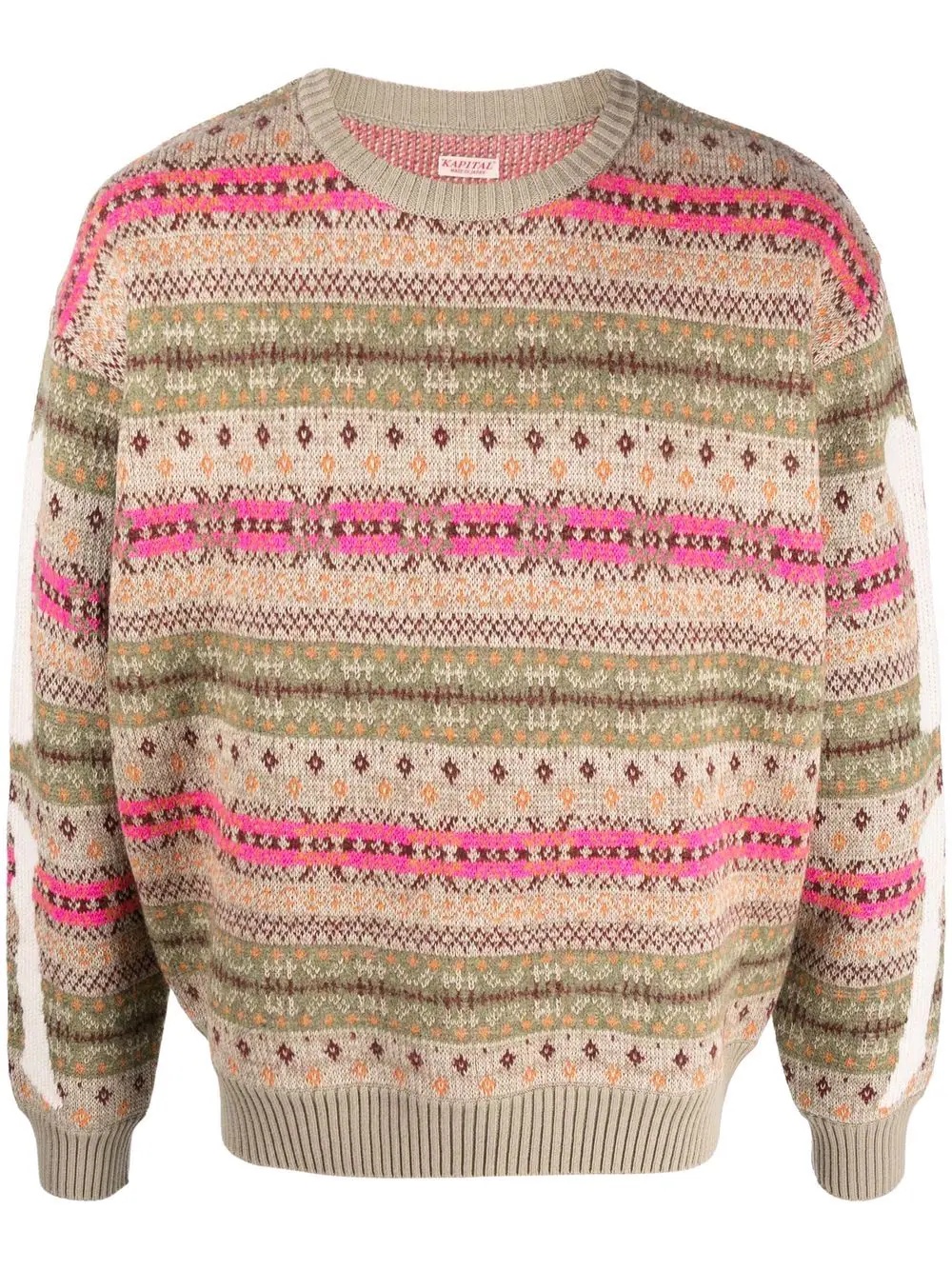 Bone patterned-knit jumper - 1