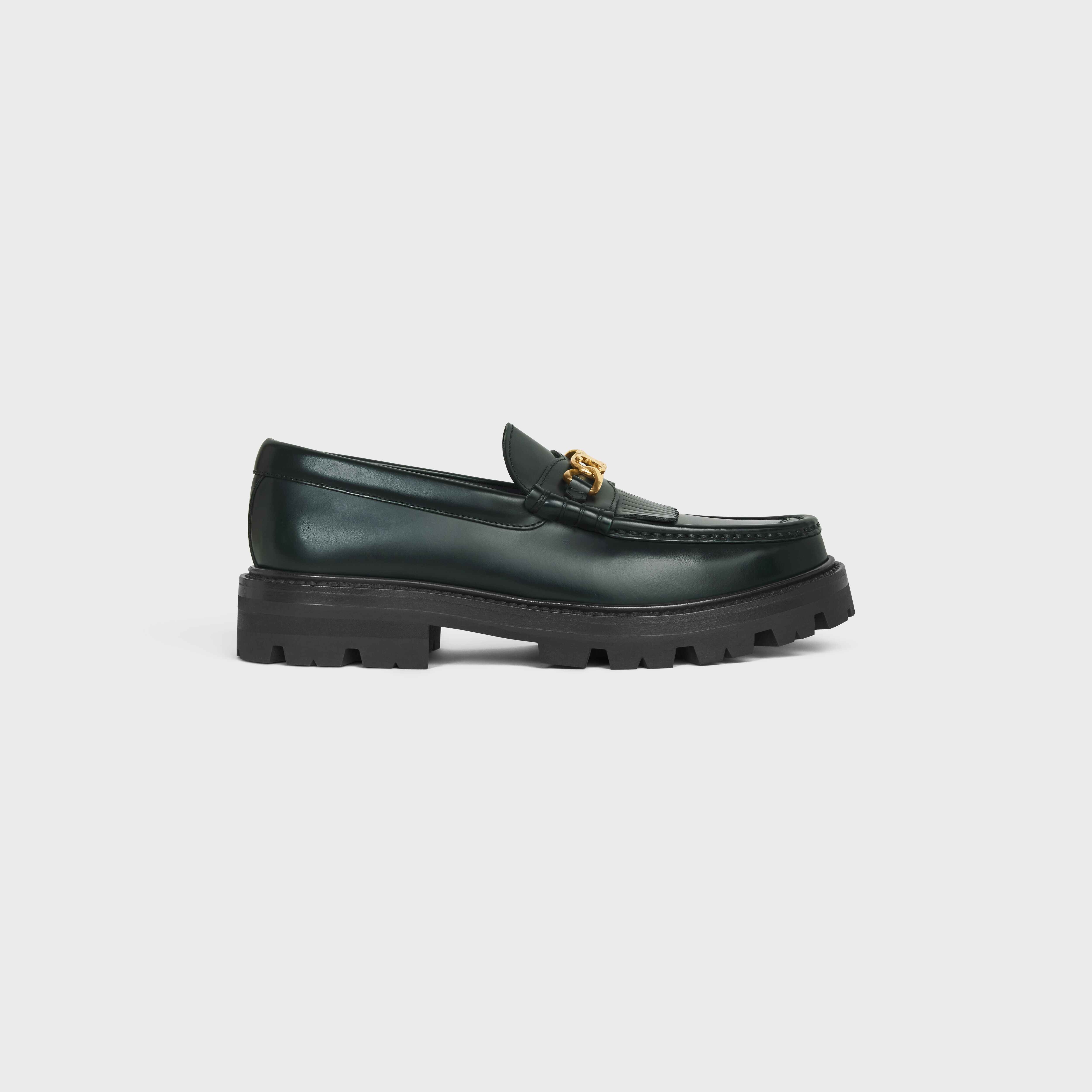 CELINE MARGARET LOAFER WITH TRIOMPHE CHAIN in POLISHED BULL - 1