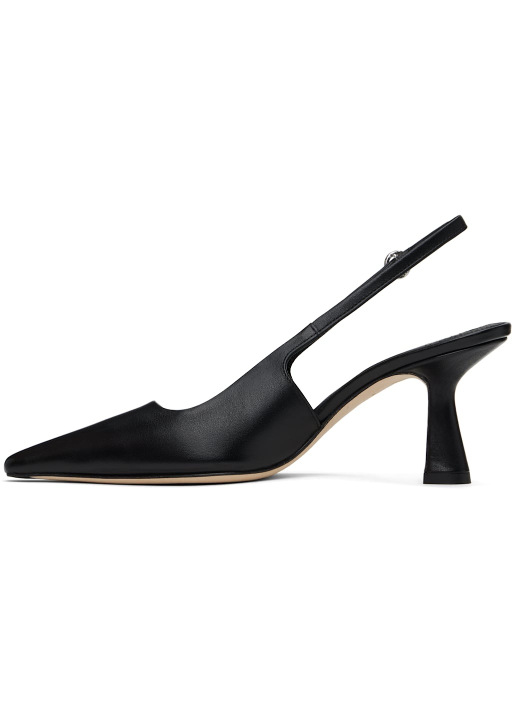 Black Fernanda Leather Slingback Heels - 3
