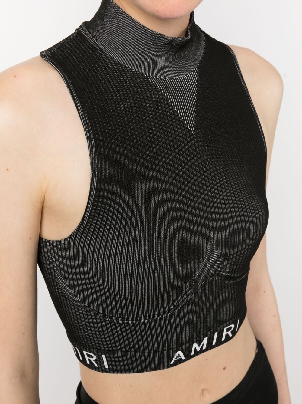 logo-print high-neck top - 5