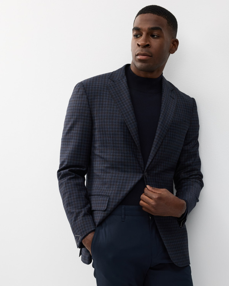 Canali Men's Gingham Wool Stretch Sport Coat outlook