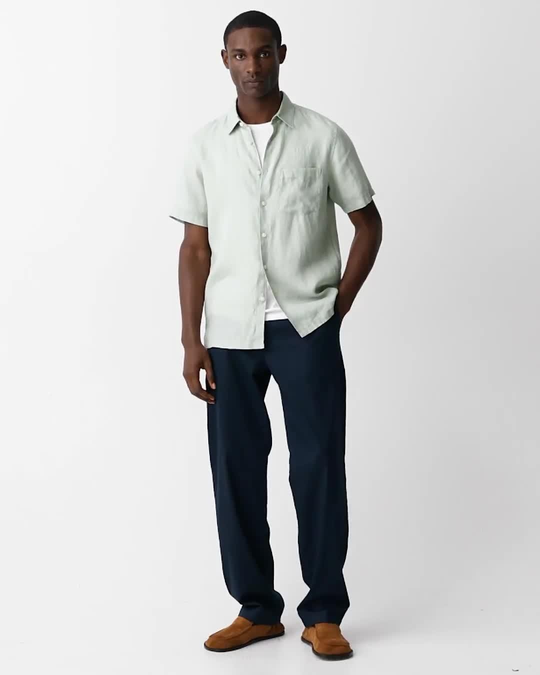 Irving Short-Sleeve Shirt in Relaxed Linen - 9