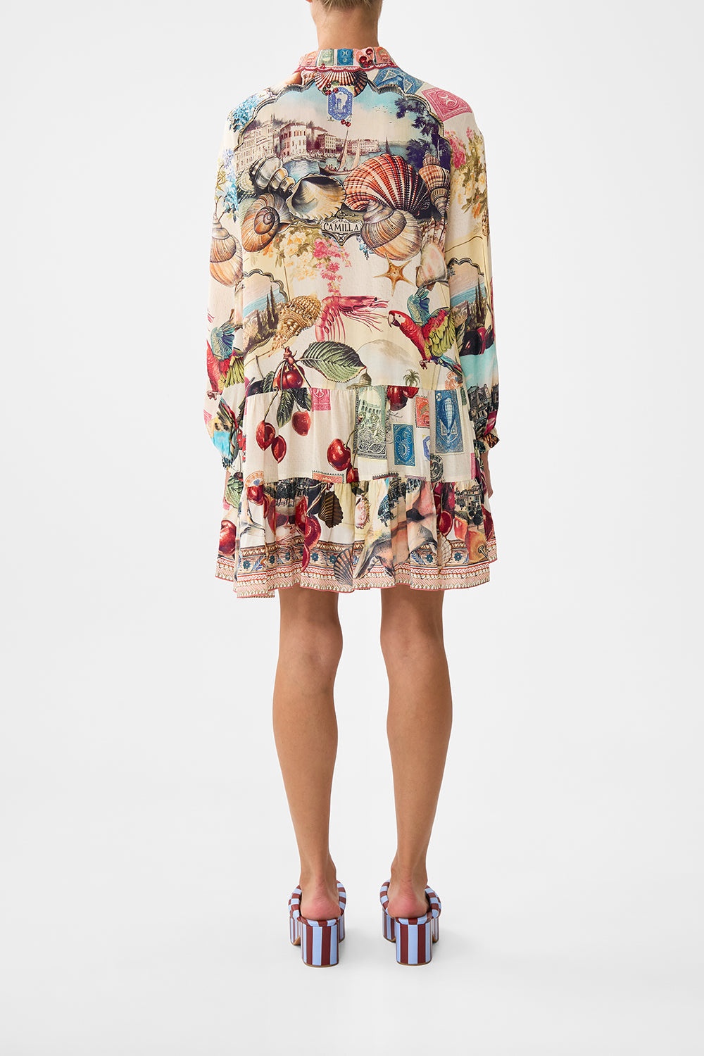 LONG SLEEVE TIERED SHORT DRESS - 3