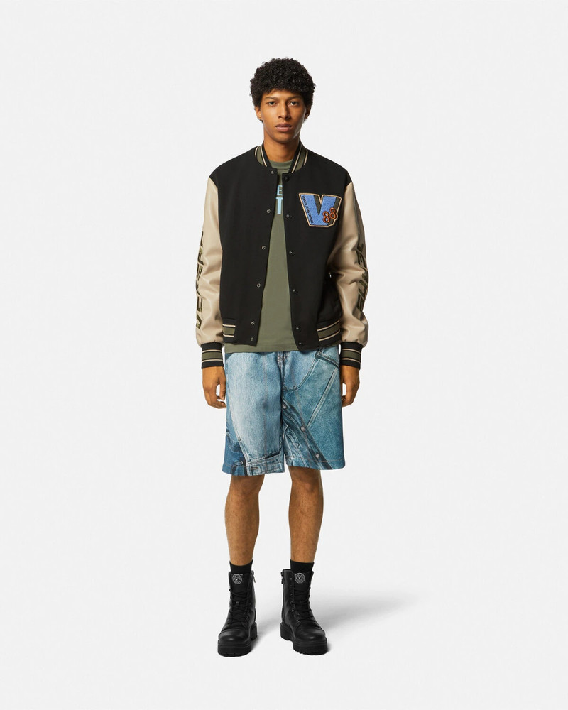 VERSACE JEANS COUTURE Patchwork Denim Bermuda Shorts outlook