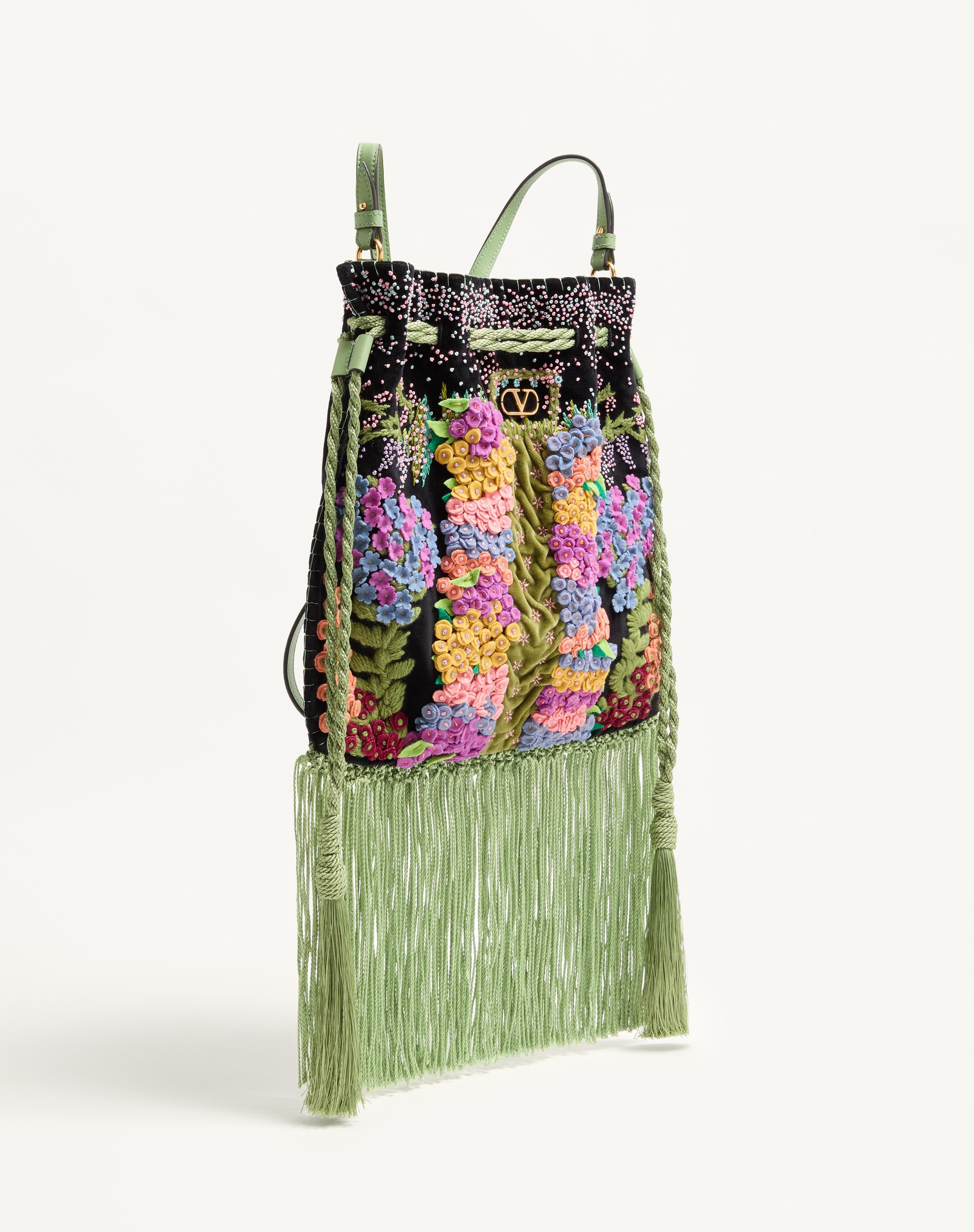 VALENTINO GARAVANI NELLCÔTE ALICE EMBROIDERED BAG WITH FRINGES - 3