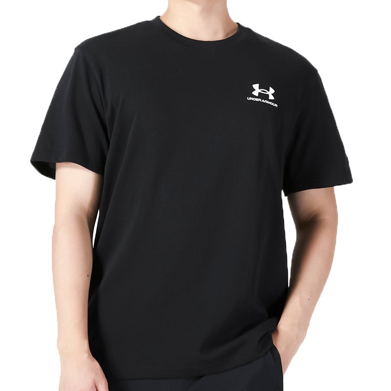 Under Armour Logo Embroidered Heavyweight Short Sleeve T-shirt 'Black White' 1373997-001 - 3