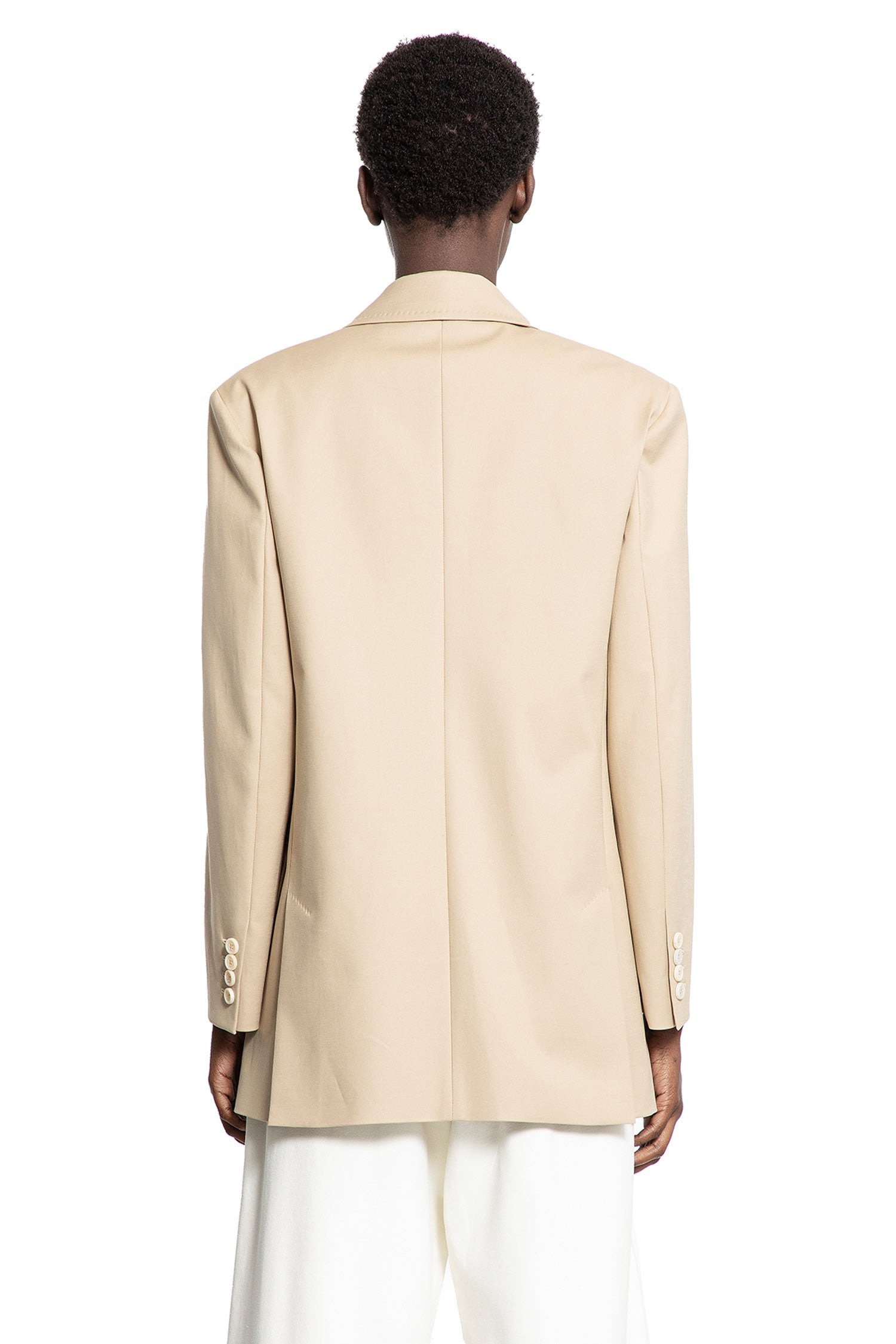 Double-breasted Blazer In Stretch Canvas - 3