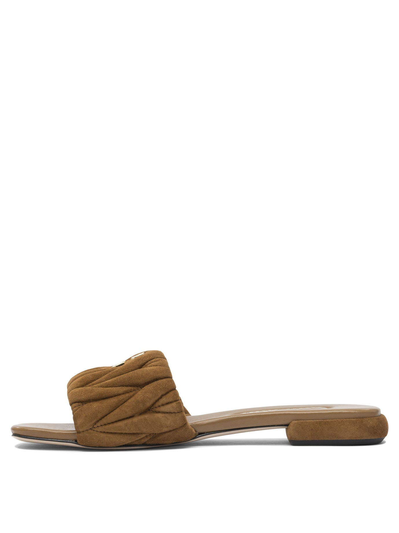 Miu Miu Matelassé Suede Sandals - 3