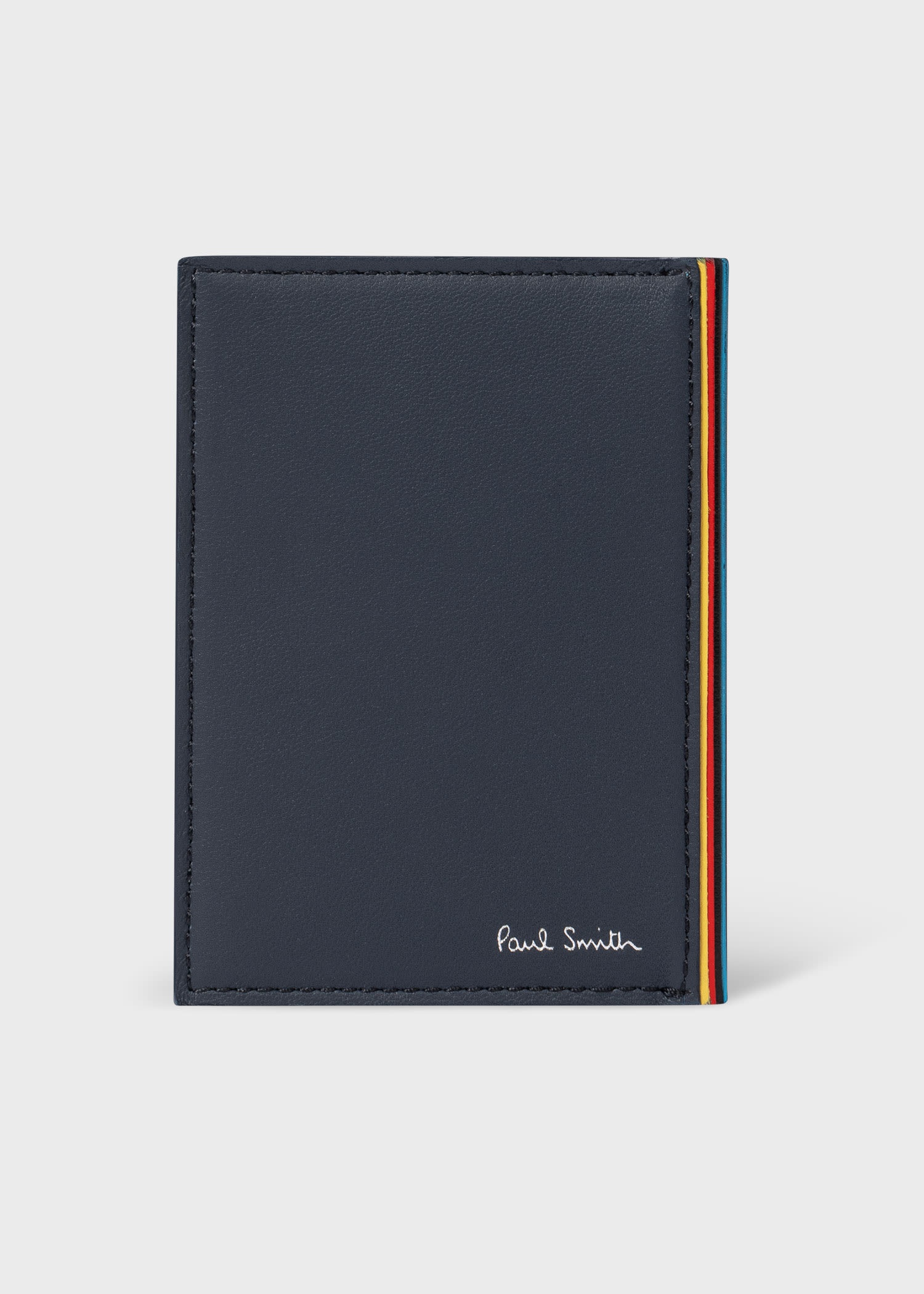 'Signature Stripe' Trim Leather Card Holder & Belt Gift Set - 3