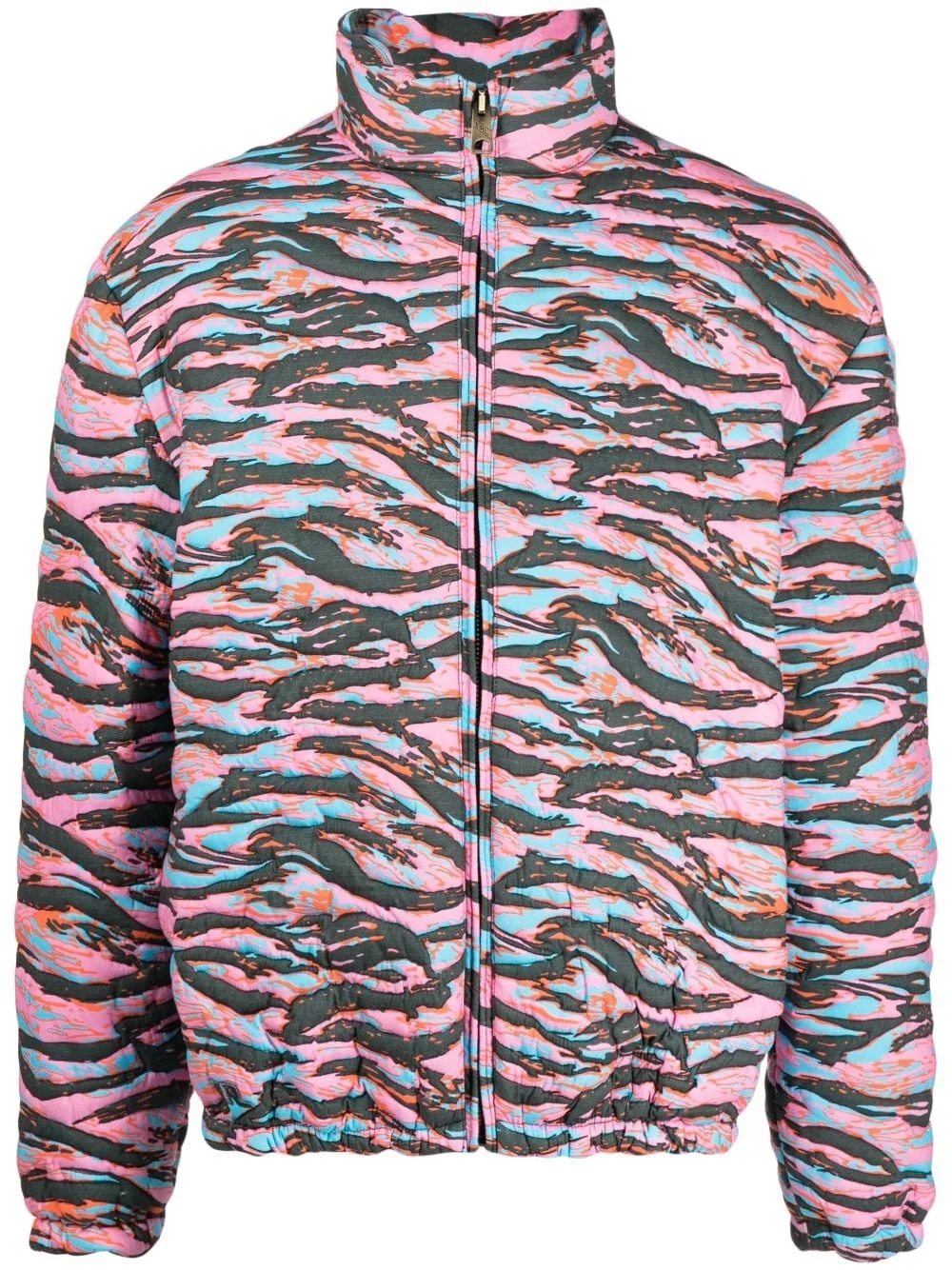 camouflage jacquard padded jacket - 1
