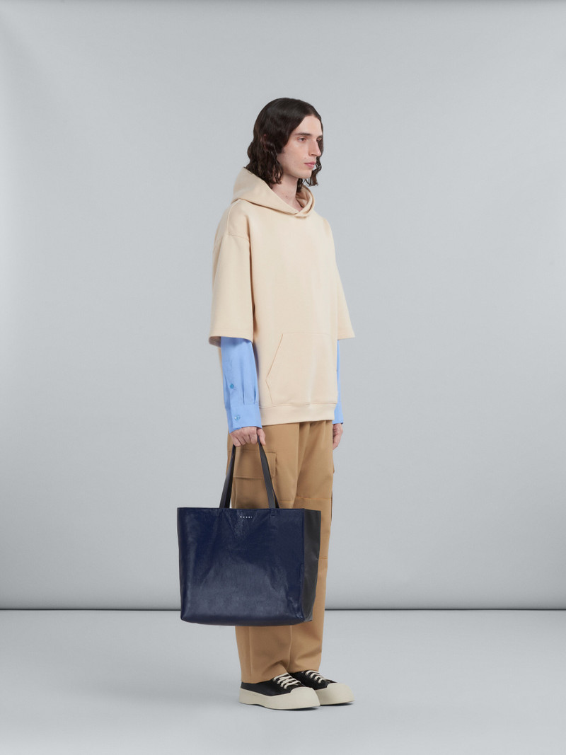 WHITE COTTON SWEATSHIRT WITH CONTRASTING SLEEVES 5