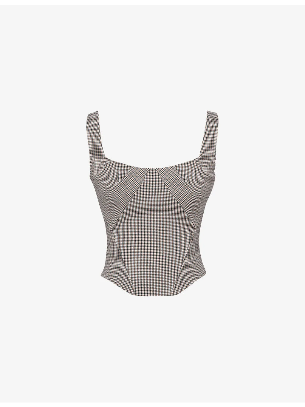 Selma Checked Stretch-Woven Top - 1