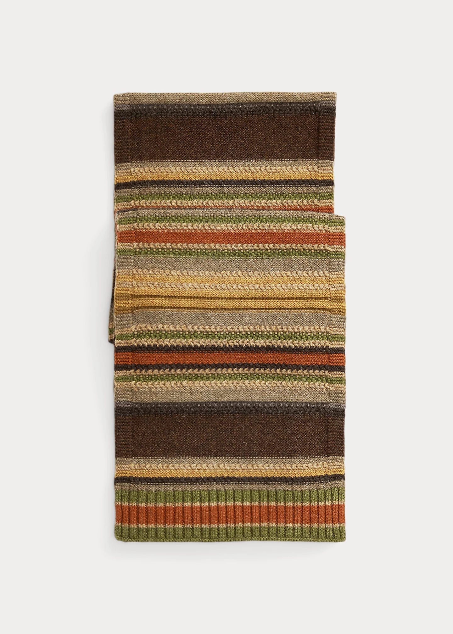 Striped Wool Scarf - 1