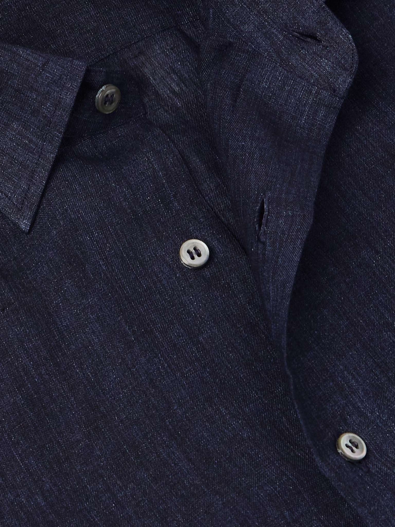 Button-Down Collar Linen Shirt 5