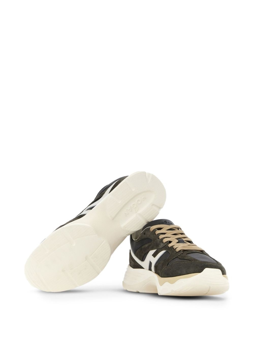 panelled suede sneakers - 4