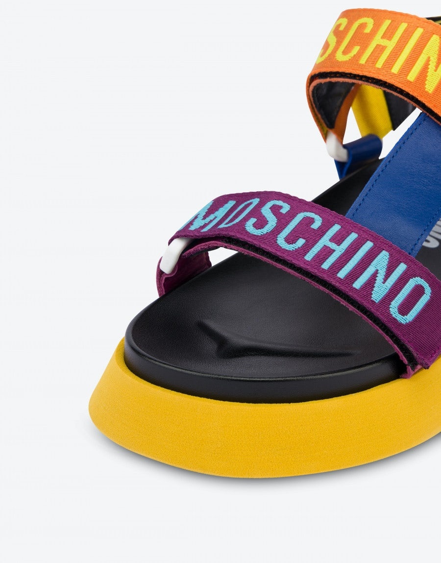 LOGO TAPE PLATFORM SANDALS - 4