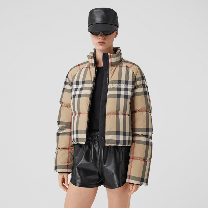 Check Cropped Puffer Jacket 7