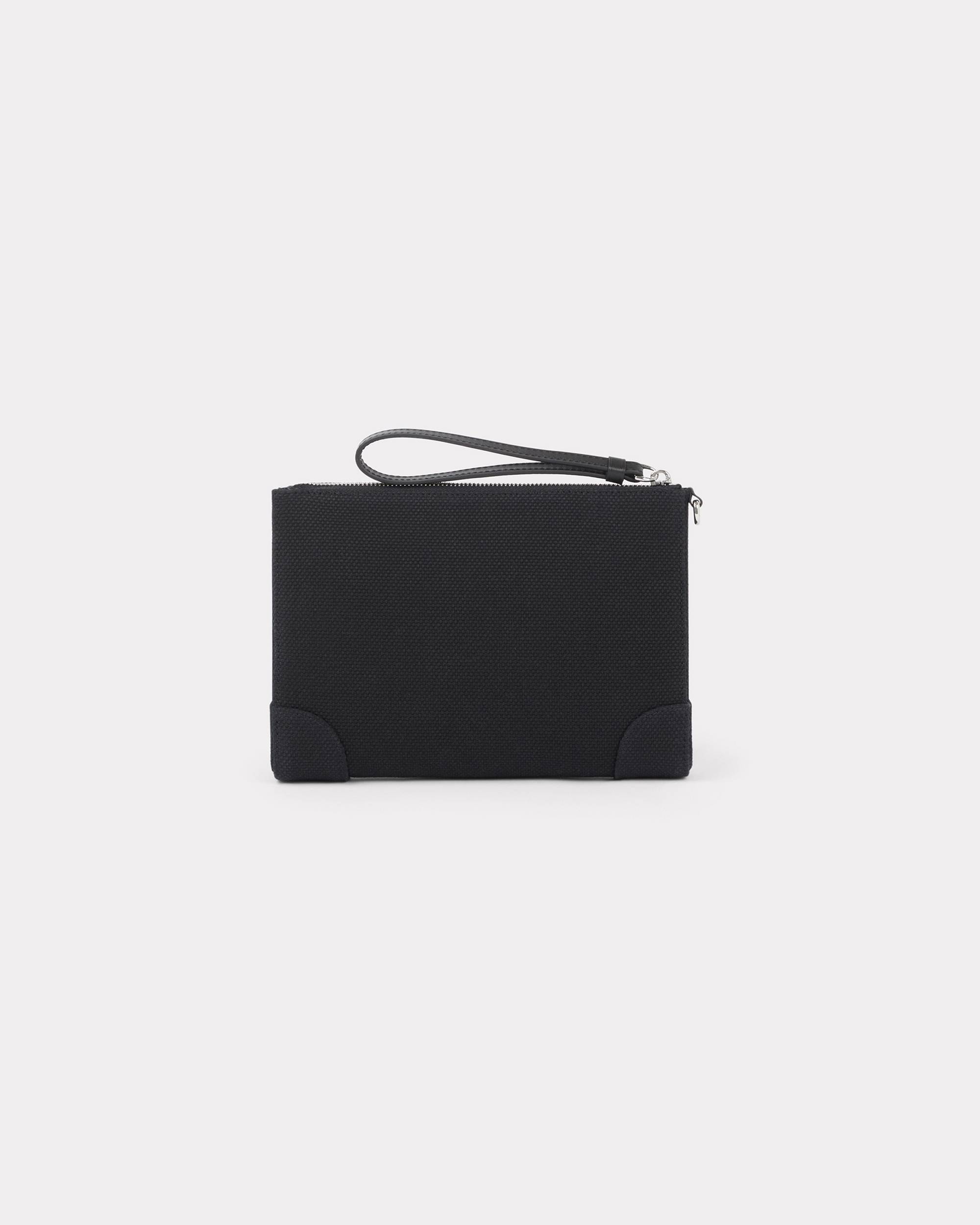 Gusset clutch 'KENZO Tag' in canvas - 2
