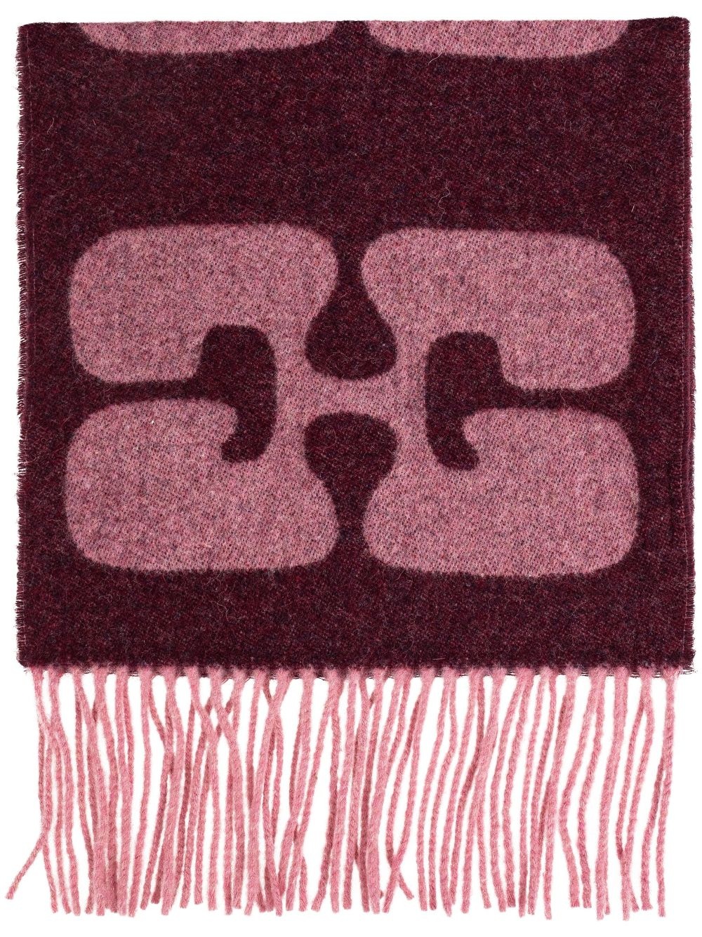 fringe-detailing wool scarf - 1