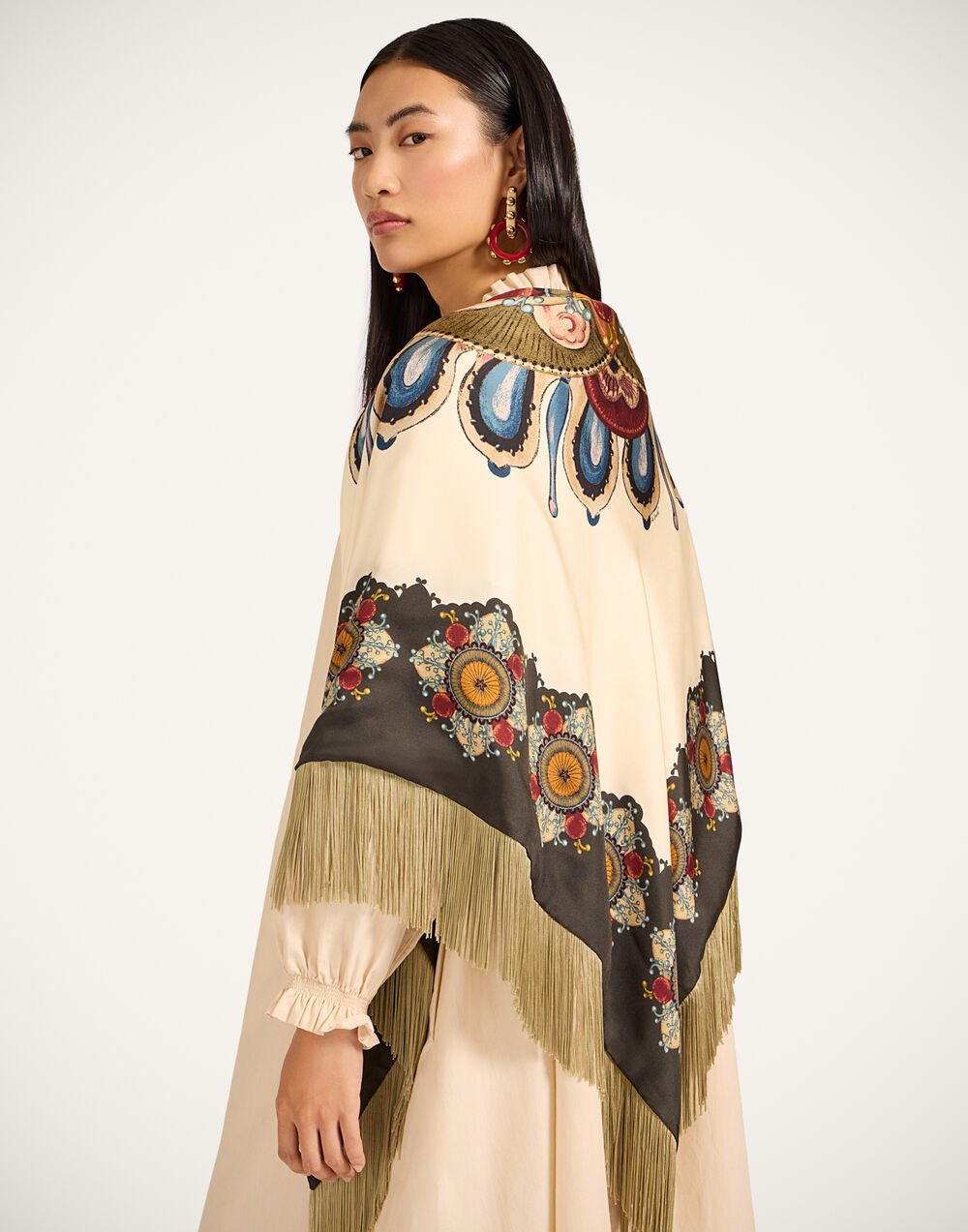 Fringe Triangle Scarf - 3