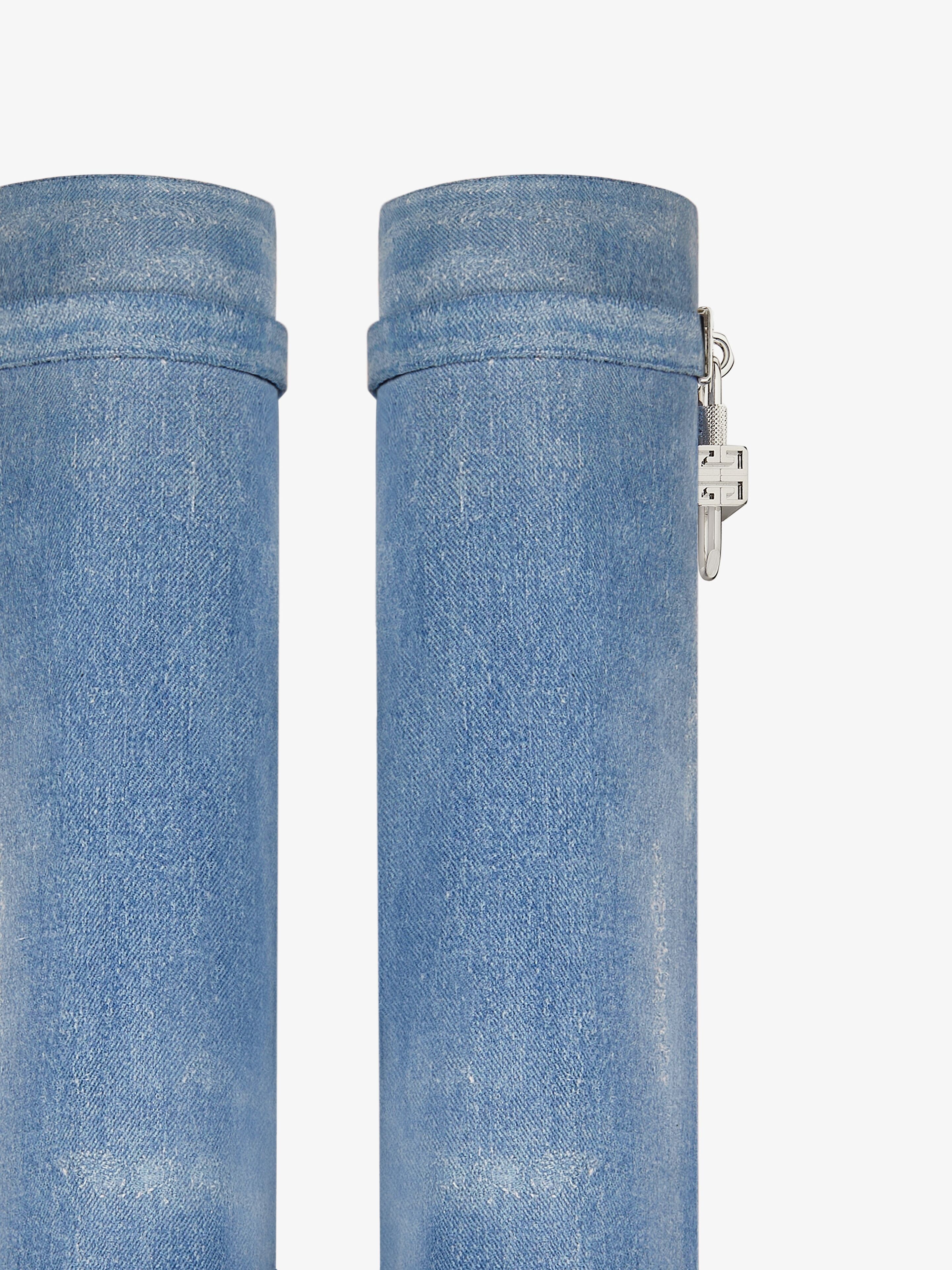 SHARK LOCK BIKER BOOTS IN DENIM - 6