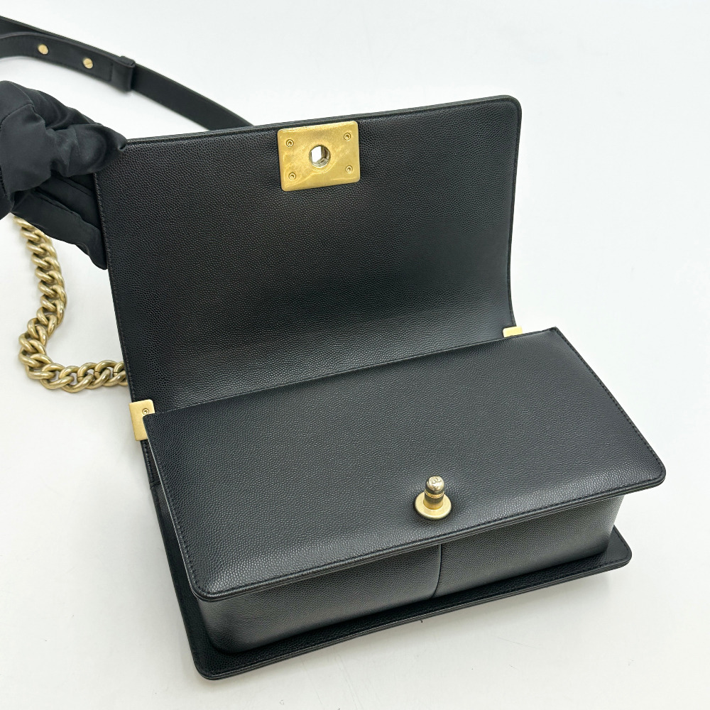 Chanel Black Caviar Boy Bag Medium (Built-in Chip) - 9