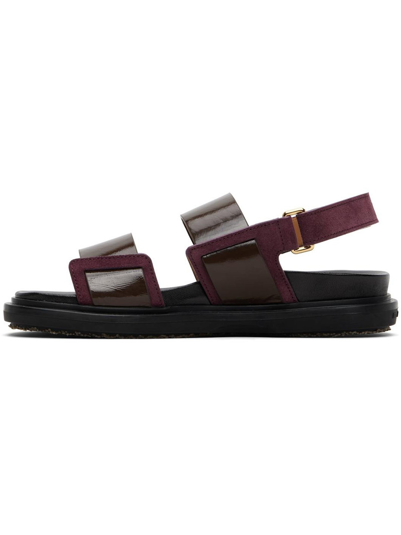 Marni Brown & Burgundy Fussbett Sandals outlook