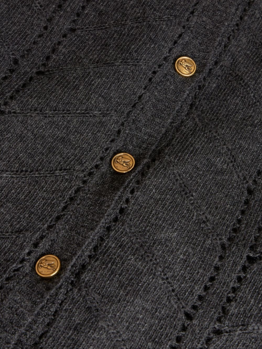 open-knit-detailling wool cardigan - 6