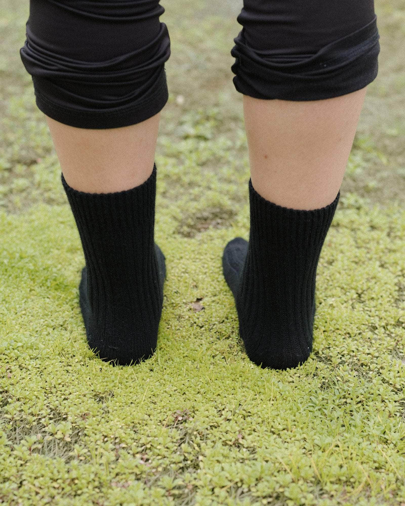 Rib Overankle Socks - Recycled Cashmere Rib 3