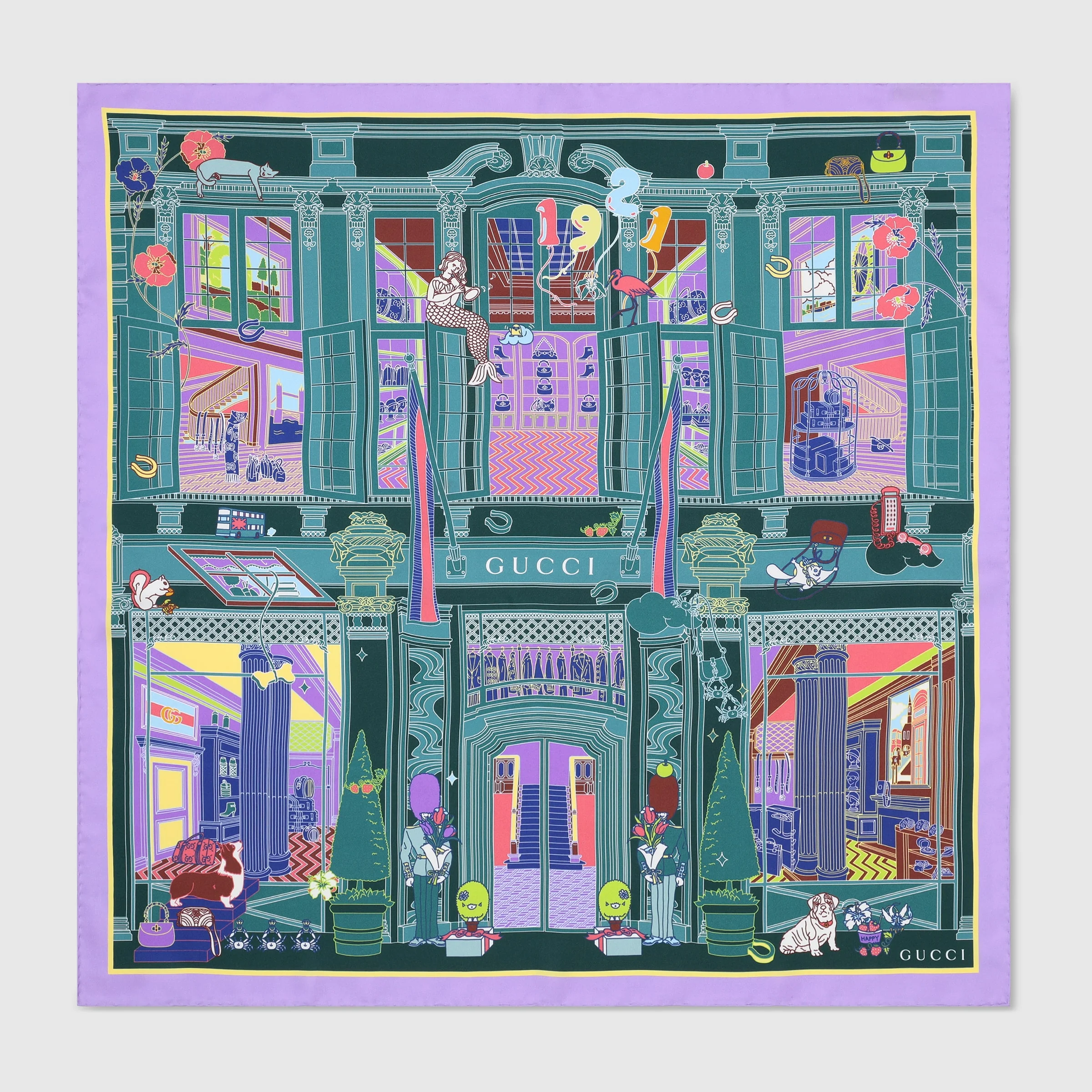 Printed silk twill carré - 1