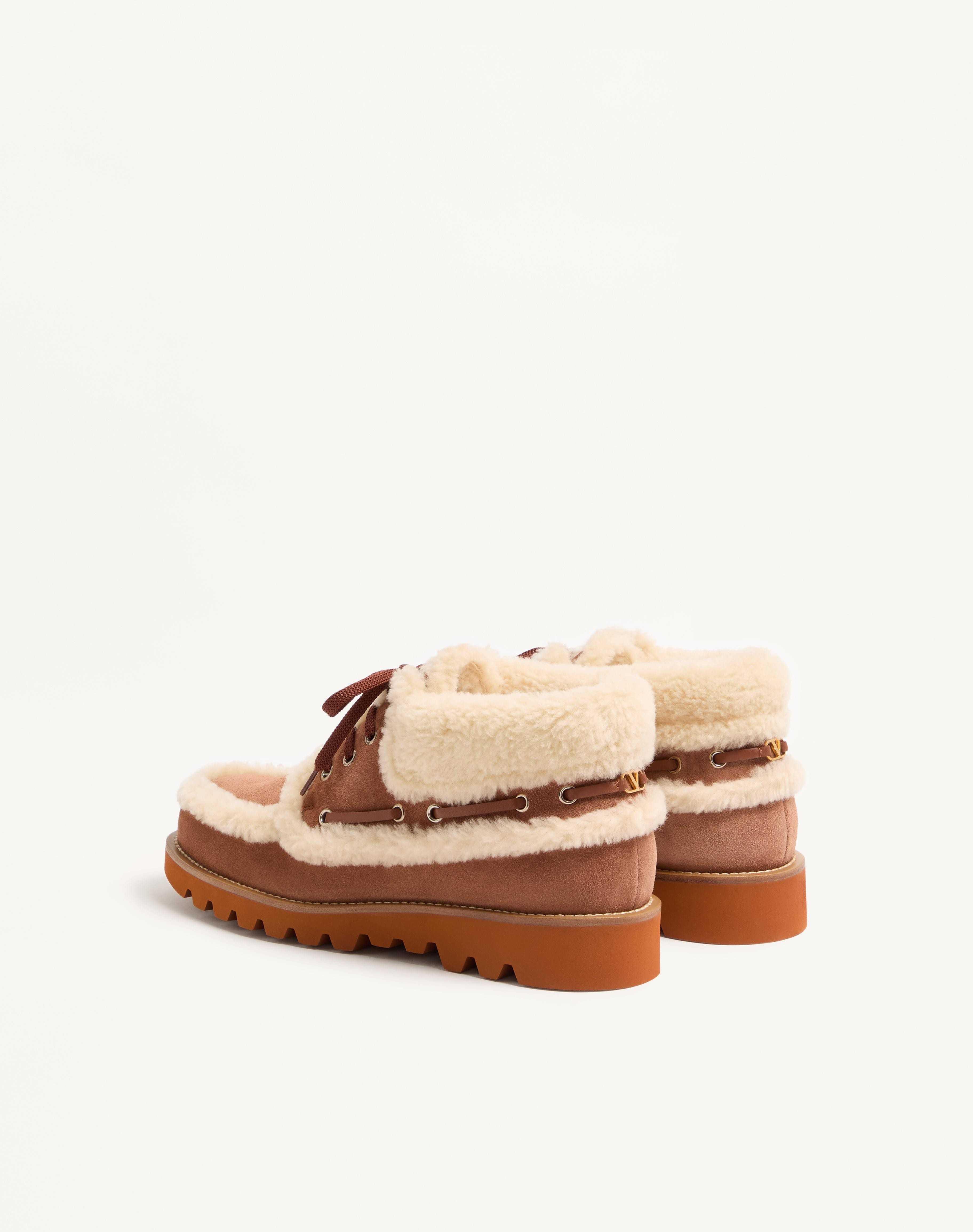 PALM AVENUE ANKLE BOOT IN CRUST LEATHER AND WOOL - 7
