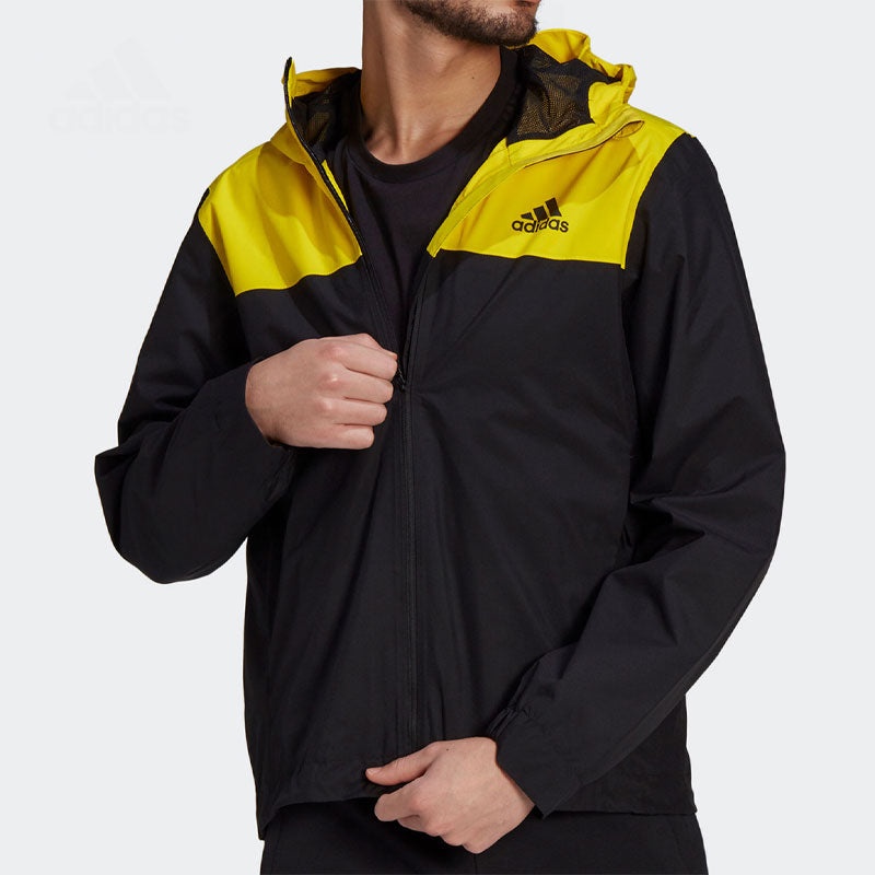 adidas Basic 3-Bandes Rain Ready Jacket 'Yellow Black' GM2165 - 2