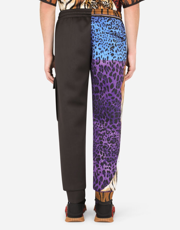 Technical jersey jogging pants with tiger print - 2