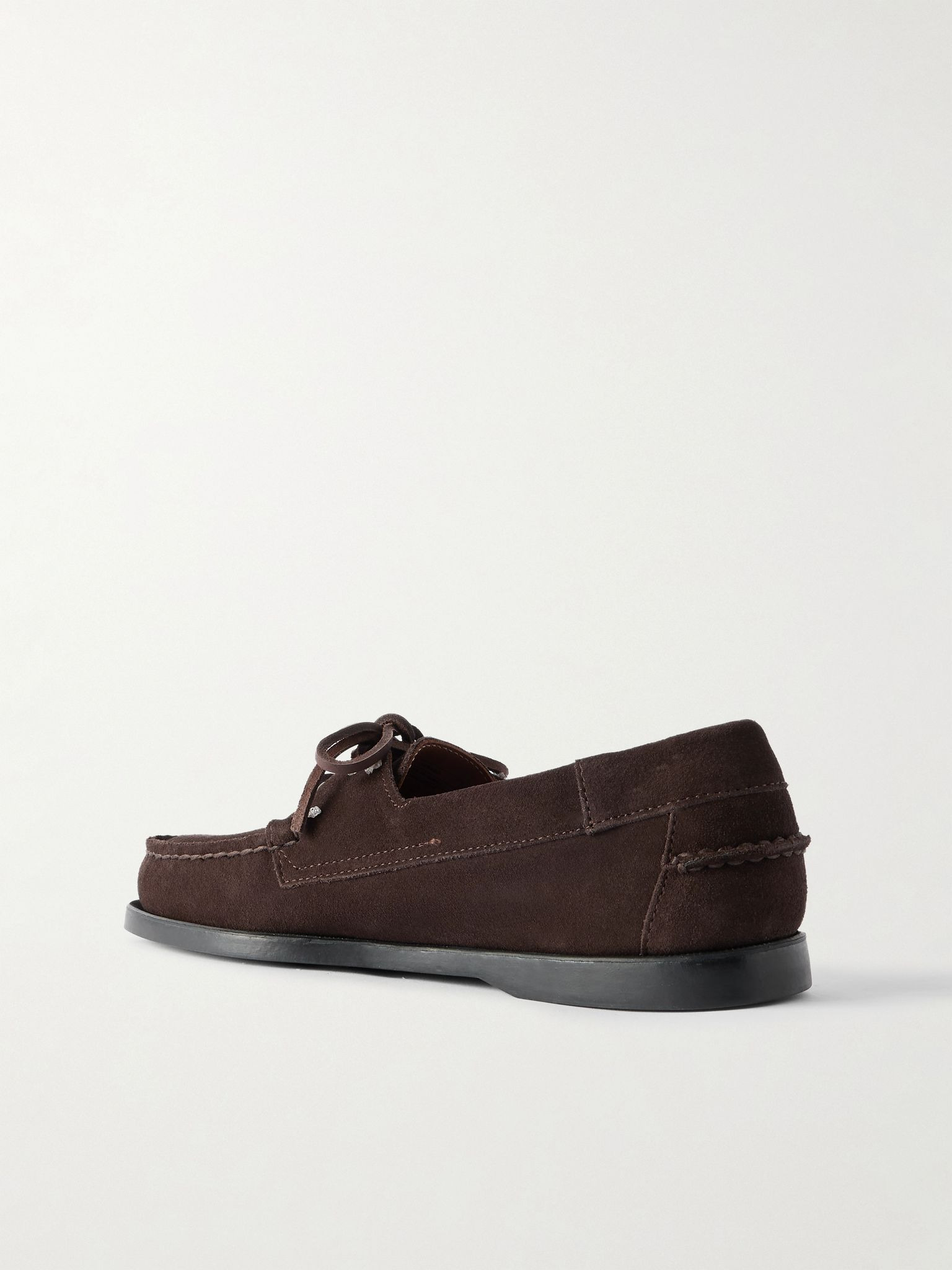 Docksides Portland Leather-Trimmed Suede Boat Shoes Brown - 4