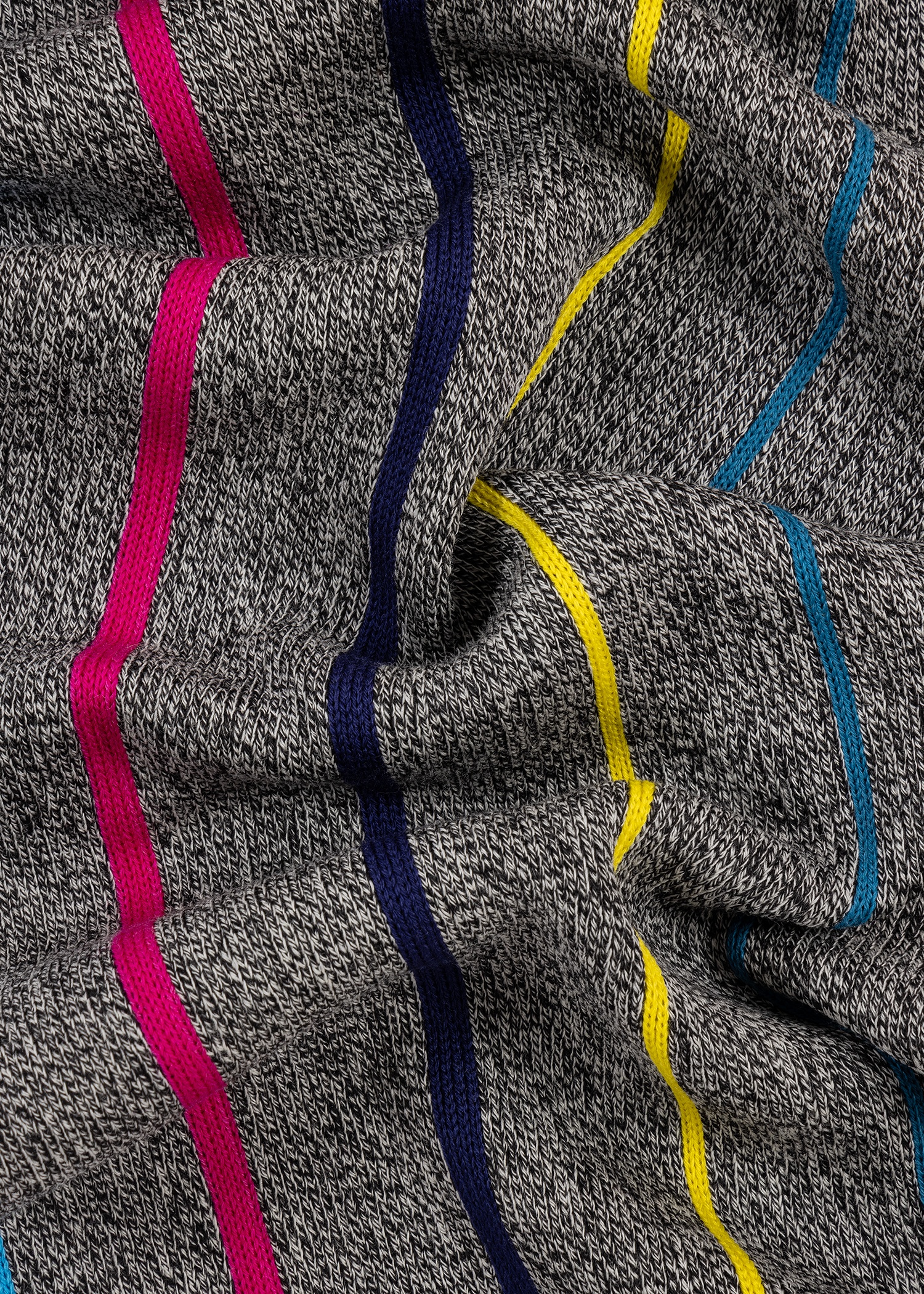 Grey Merino Wool 'Sports Stripe' Scarf - 3