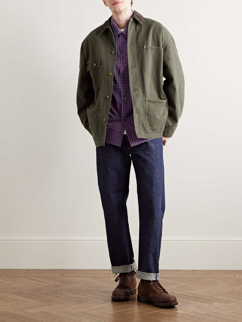 orSlow Cotton-Blend Corduroy-Trimmed Cotton-Canvas Chore Jacket outlook