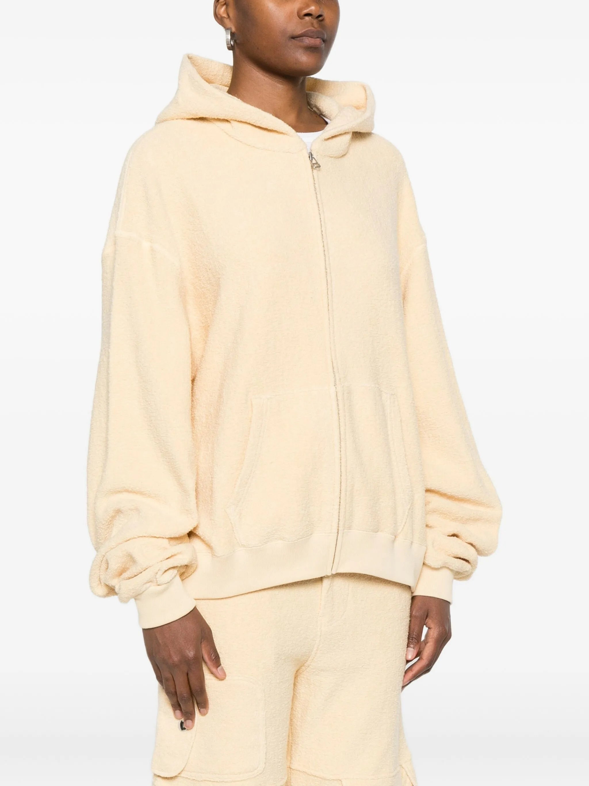zip-up cotton hoodie - 3